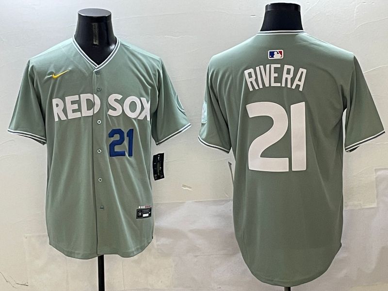 Men Boston Red Sox 21 Rivera Green Joint Name Nike 2025 MLB Jersey style 3
